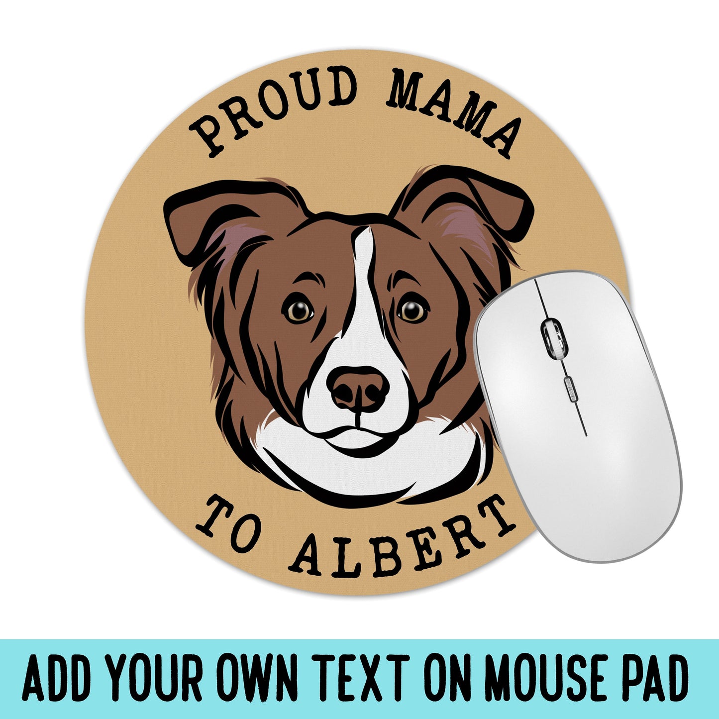 Border Collie Face Mouse Mat