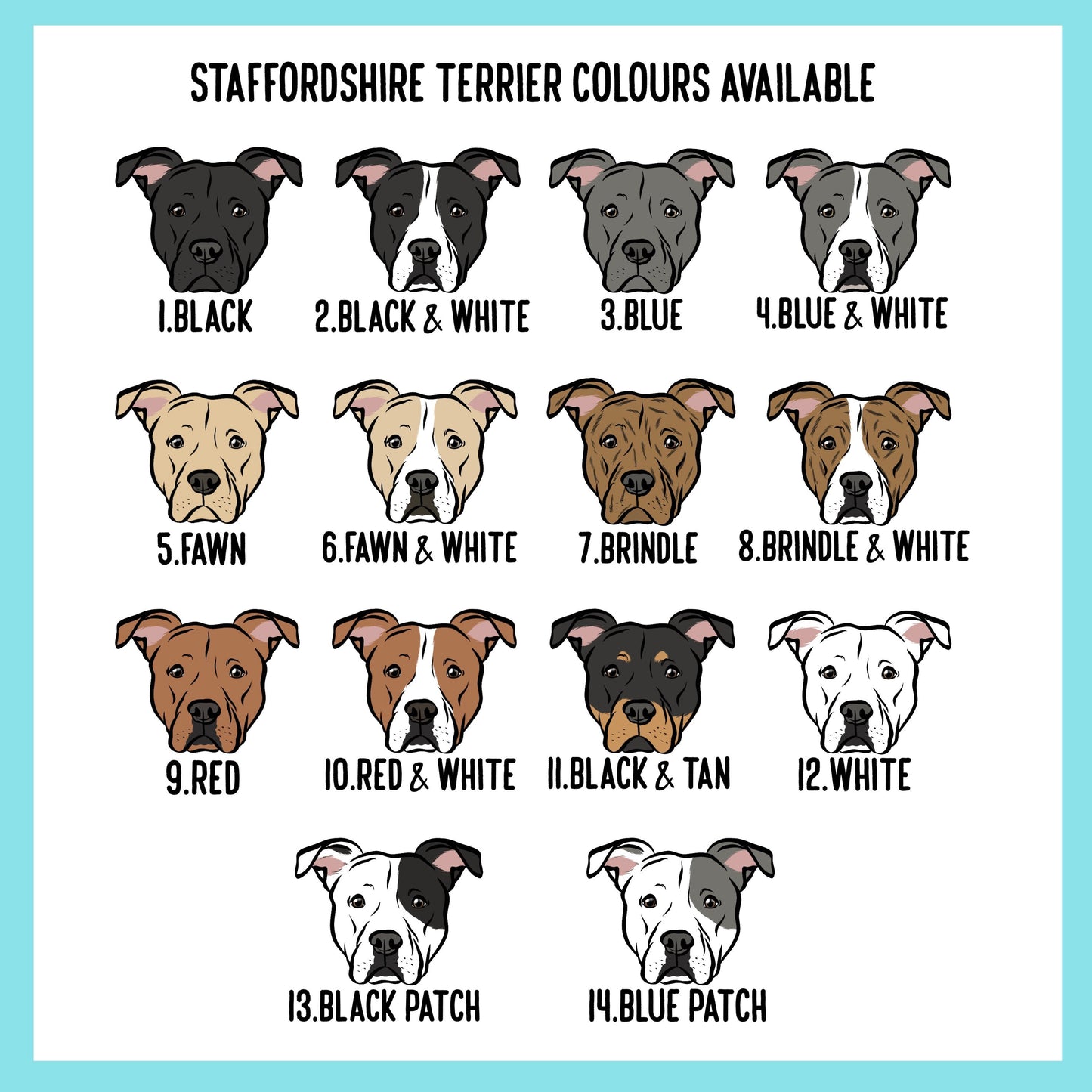 Staffordshire Bull Terrier Collar/ Custom Dog Print Collar/ Personalised Staffy Face Collar/ Dog Collar With Name/ Bully Breed Owner Gifts