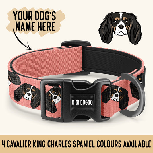 Cavalier King Charles Spaniel Collar/ Buckle Dog Sublimation Collar/Pet Collar With Name/ Personalised Cavalier Collar/ Custom Cavalier Gift