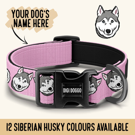 Siberian Husky Collar/ Personalised Husky Dog Collar/ Sublimation Dog Collar/ Custom Pet Collar With Name/ Unique Dog Collar Gift for Husky