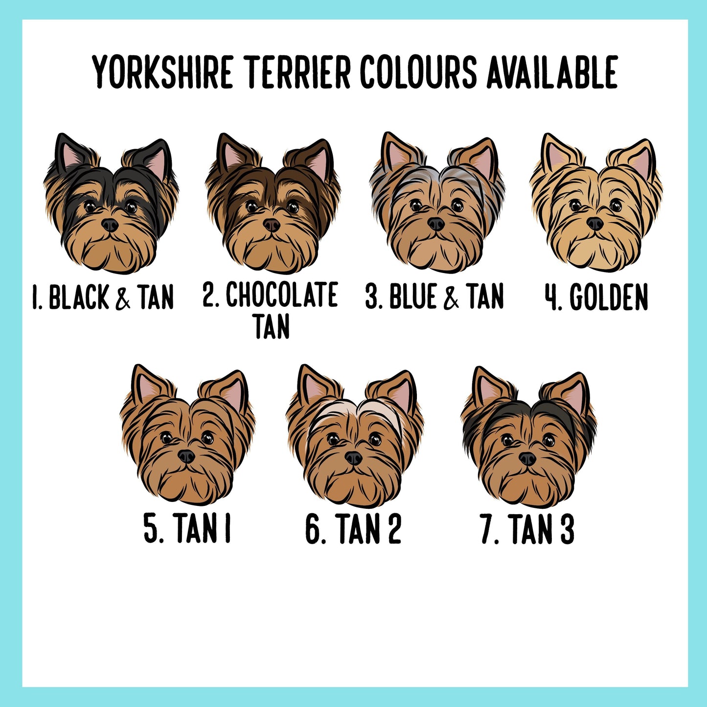 Yorkshire Terrier Collar/ Customised Dog Face Pattern Collar/ Pet Collar With Name/ Small Dog Breed Collar/ Yorkie Mum Gifts/ Yorkie Owner