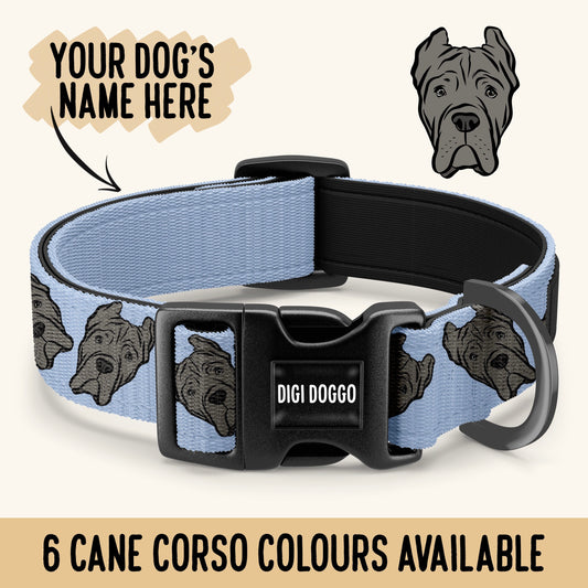 Cane Corso Collar/ Custom Pet Buckle Collar/ Large Dog Breed Collar/ Cane Corso Face Pattern Collar/ Dog Owner Gifts/ Cane Corso Mum Gift