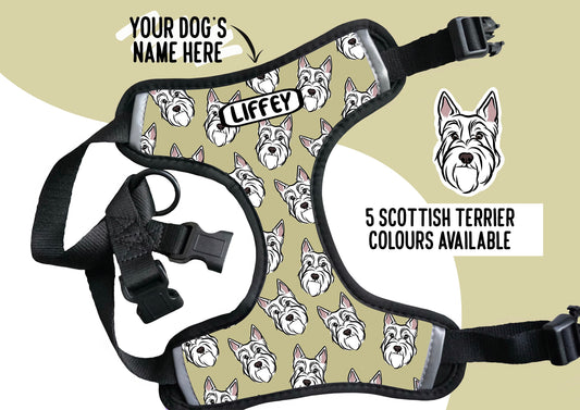 Scottish Terrier Print Harness