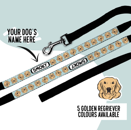 Personalised Golden Retriever Dog Leash