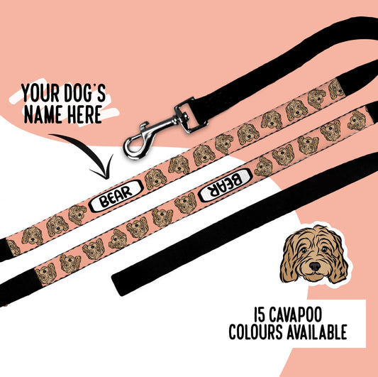 Personalised Cavapoo Dog Face Leash