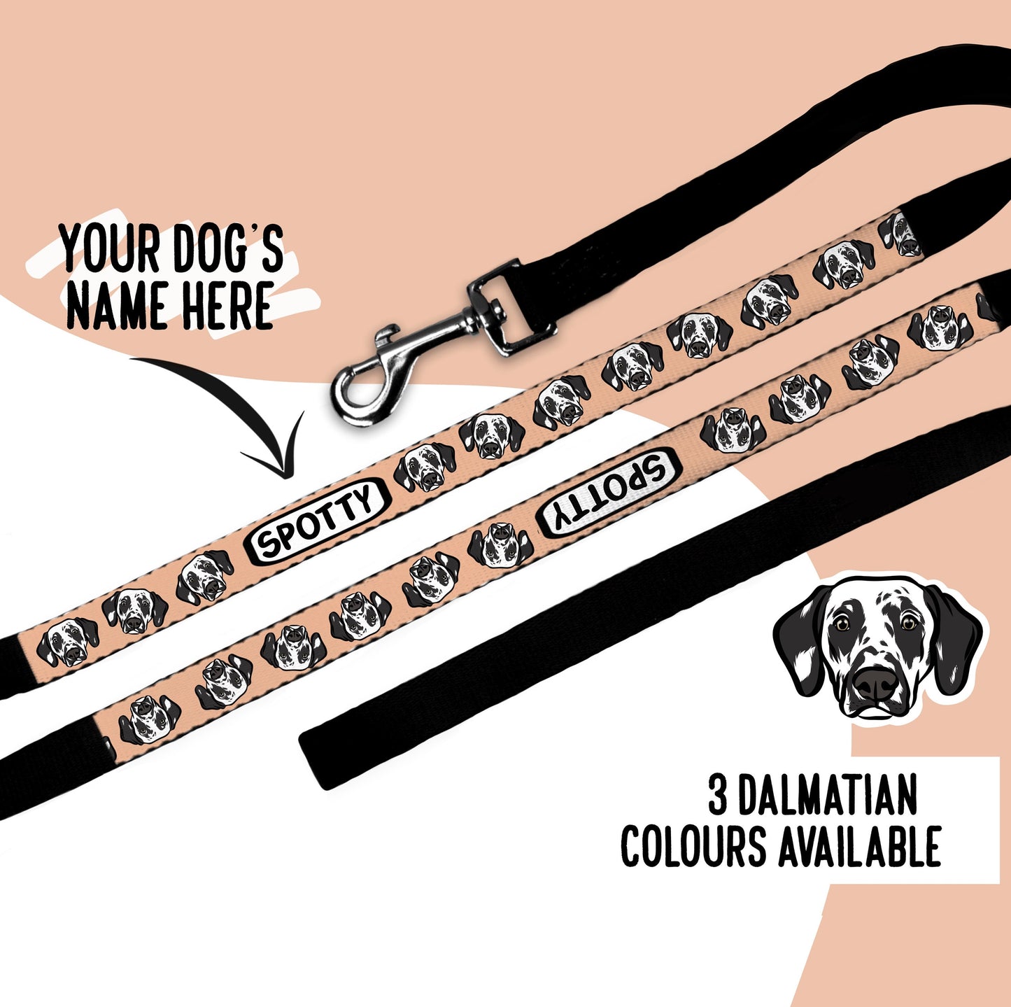 Dalmatian Face Leash