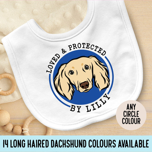 Long Haired Dachshund Baby Bib