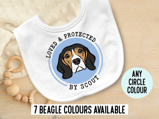 Personalised Beagle Baby Bib