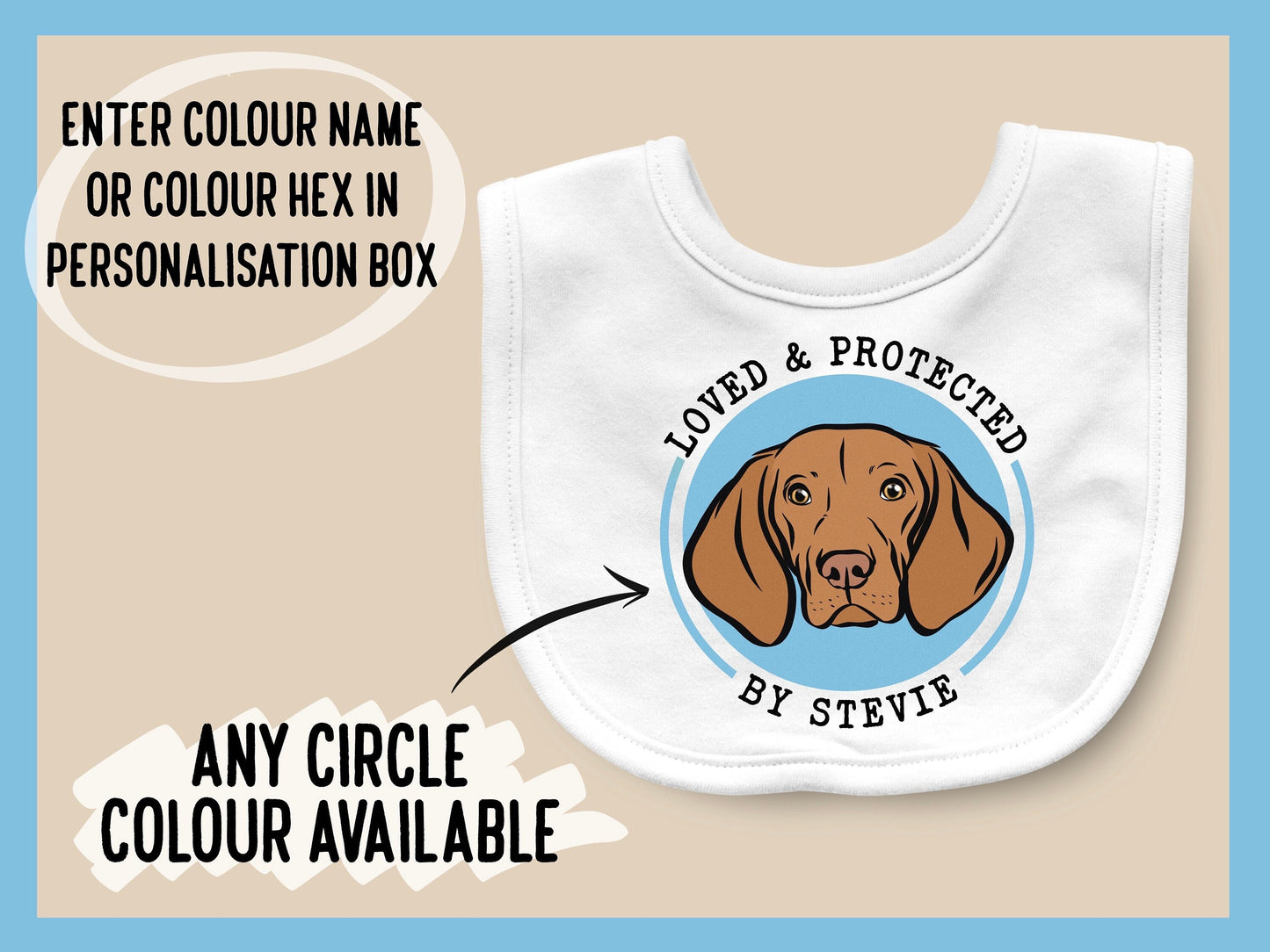 Hungarian Vizsla Baby Bib