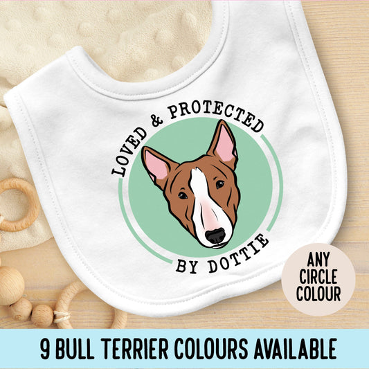 Bull Terrier Face Baby Bib