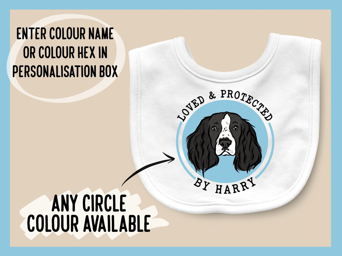 Springer Spaniel Baby Bib