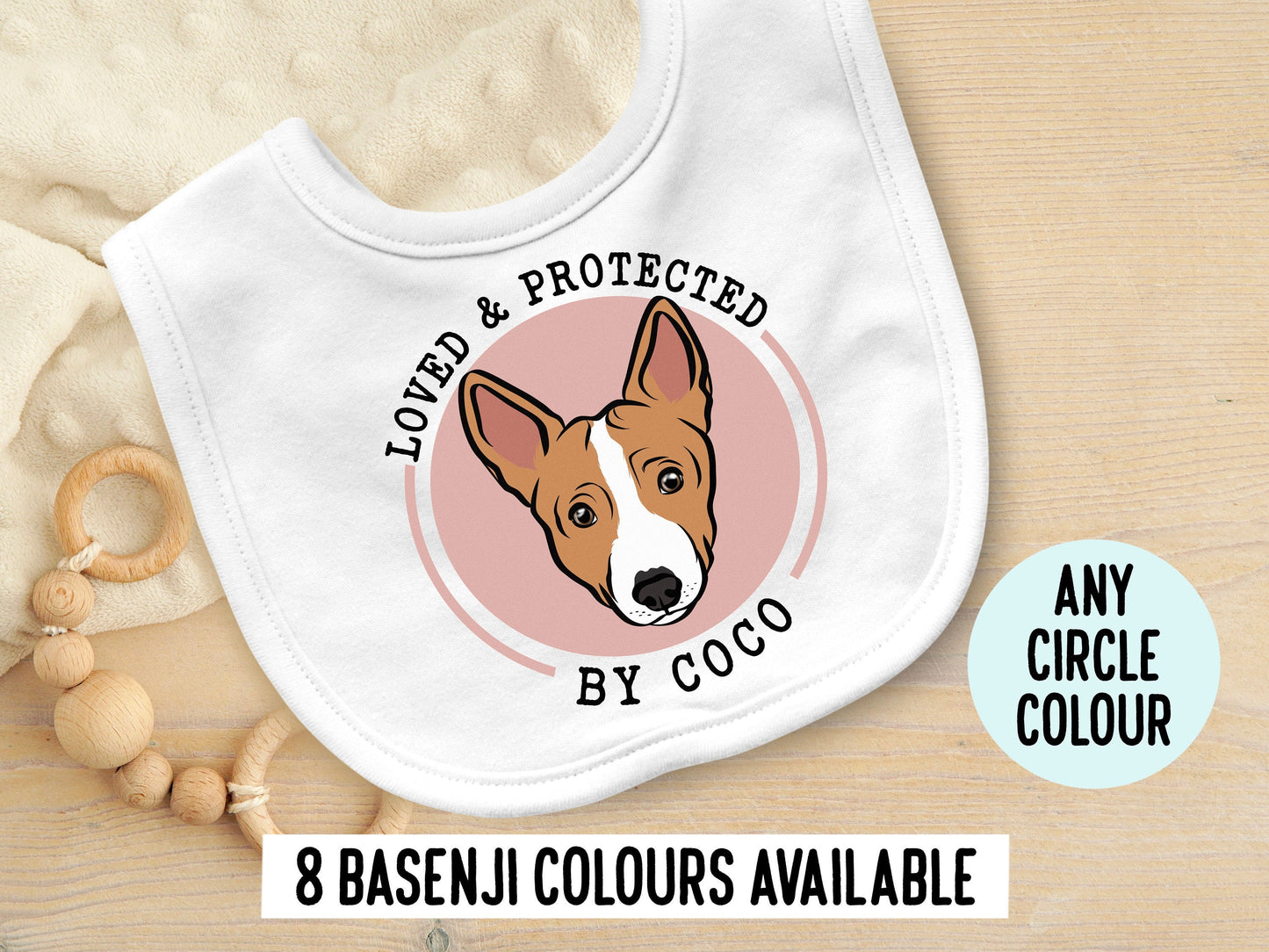 Basenji Face Baby Bib