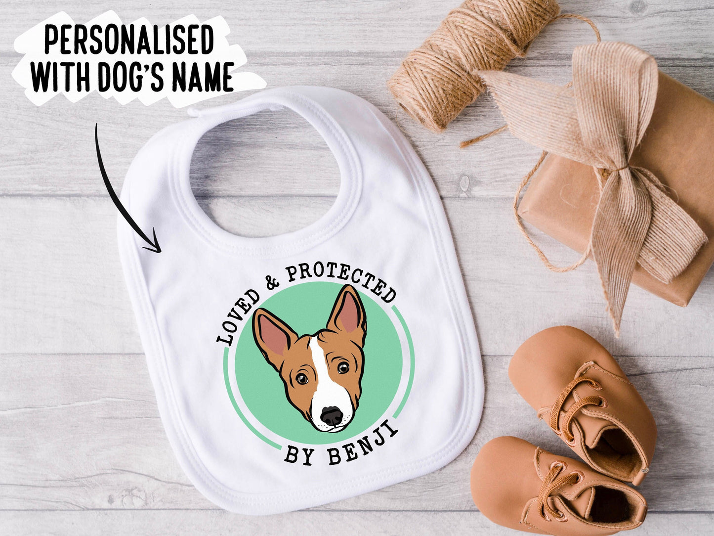 Basenji Face Baby Bib