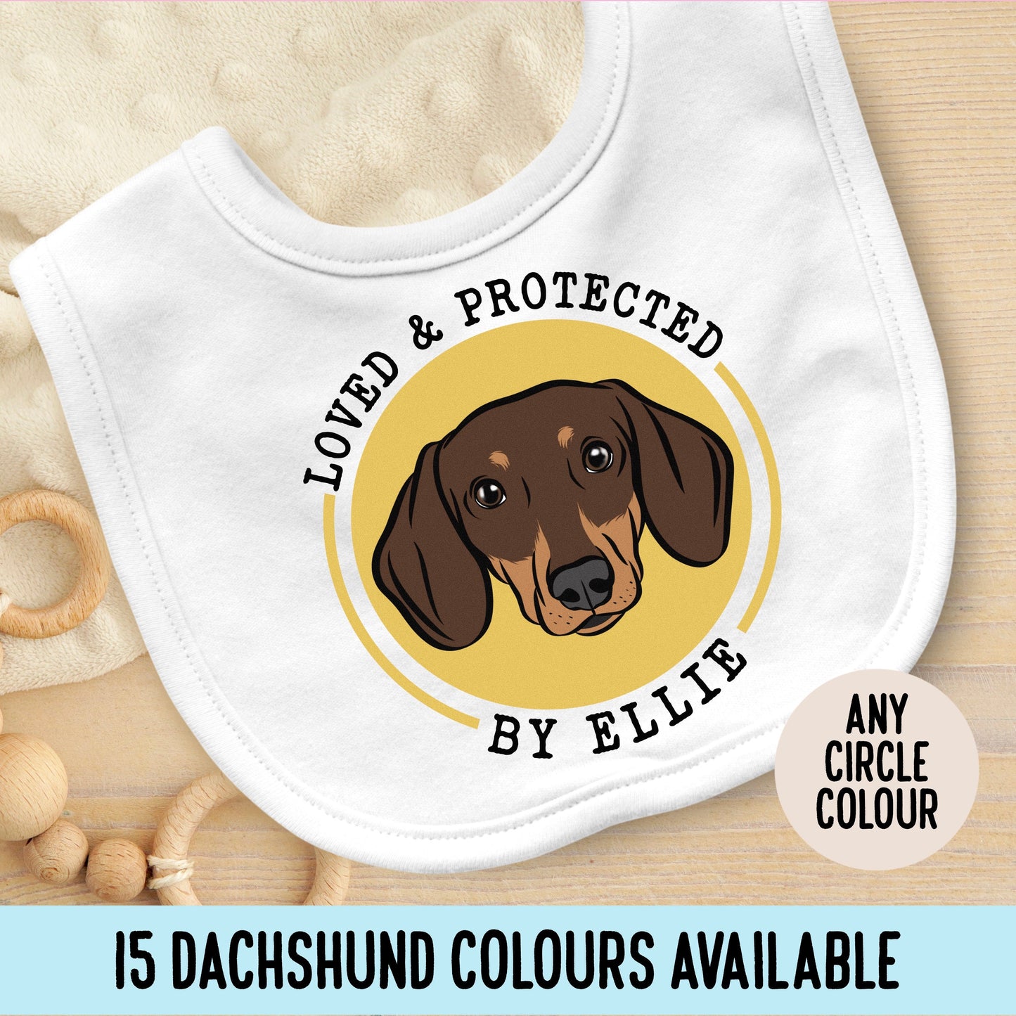 Dachshund Face Baby Bib