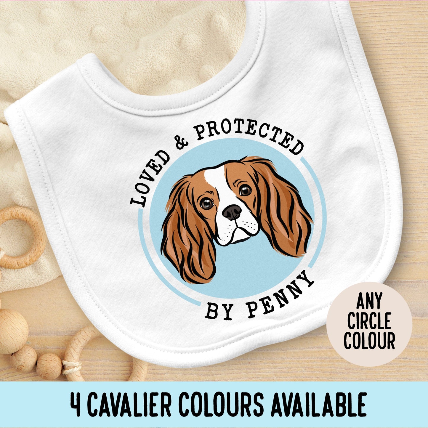 Cavalier King Charles Spaniel Baby Bib