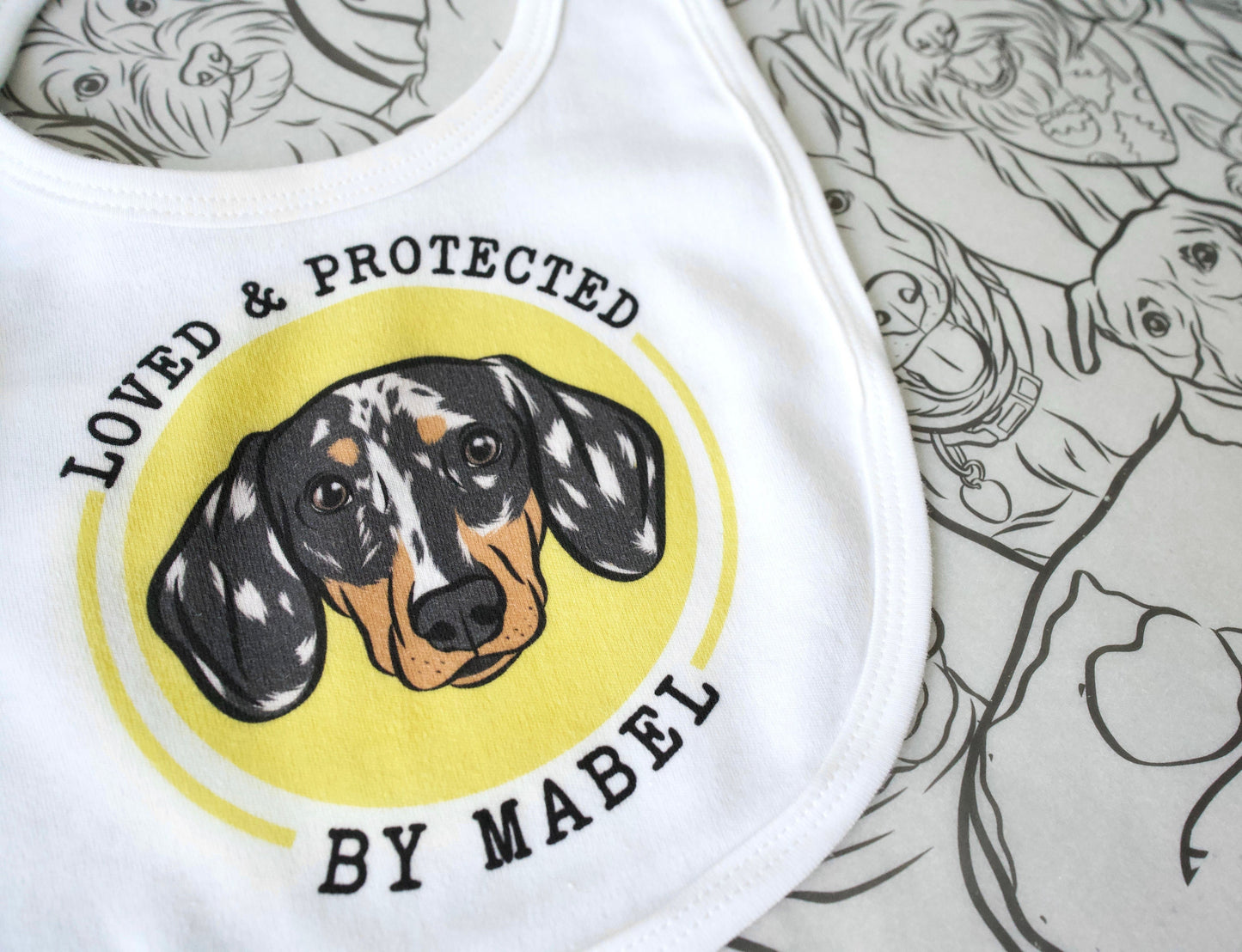 Dachshund Face Baby Bib