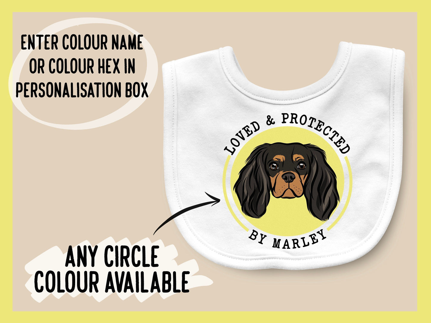 Cavalier King Charles Spaniel Baby Bib