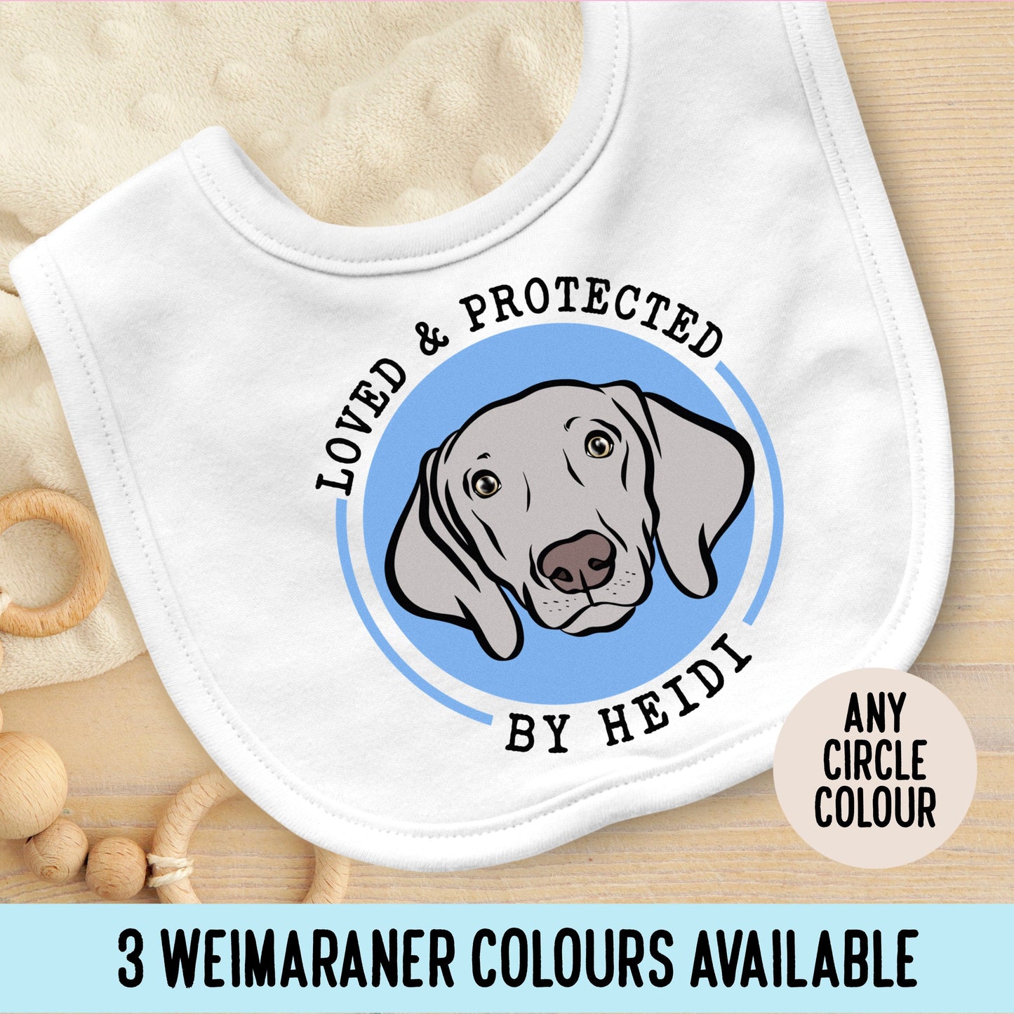 Weimaraner Portrait Baby Bib