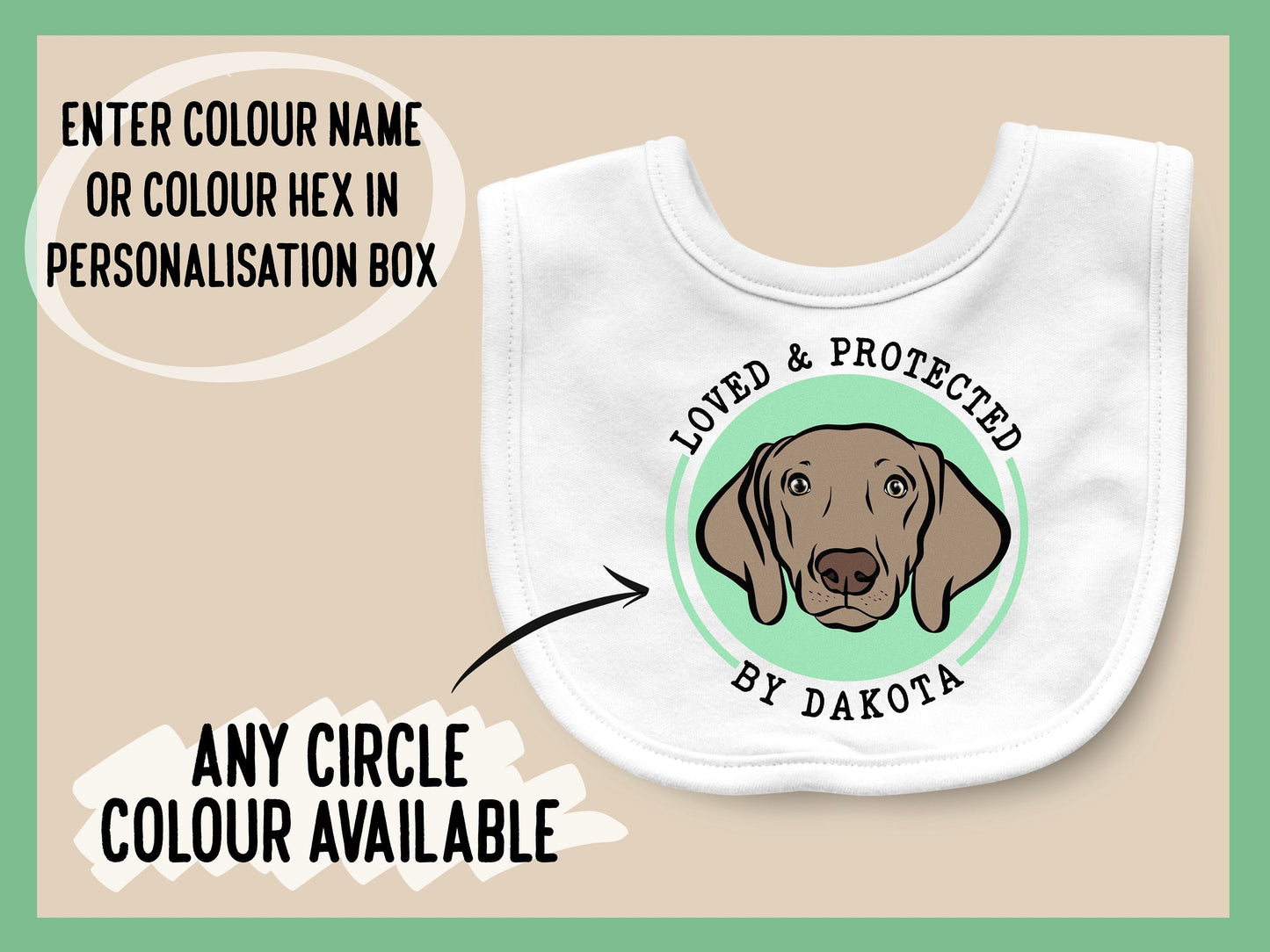 Weimaraner Portrait Baby Bib