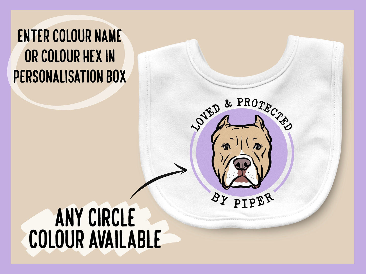 Pitbull Dog Baby Bib