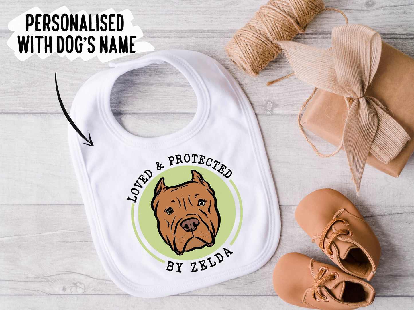 Pitbull Dog Baby Bib