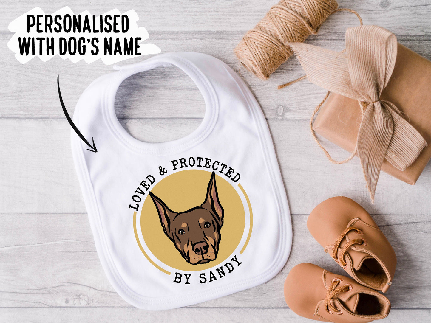 Doberman Baby Bib