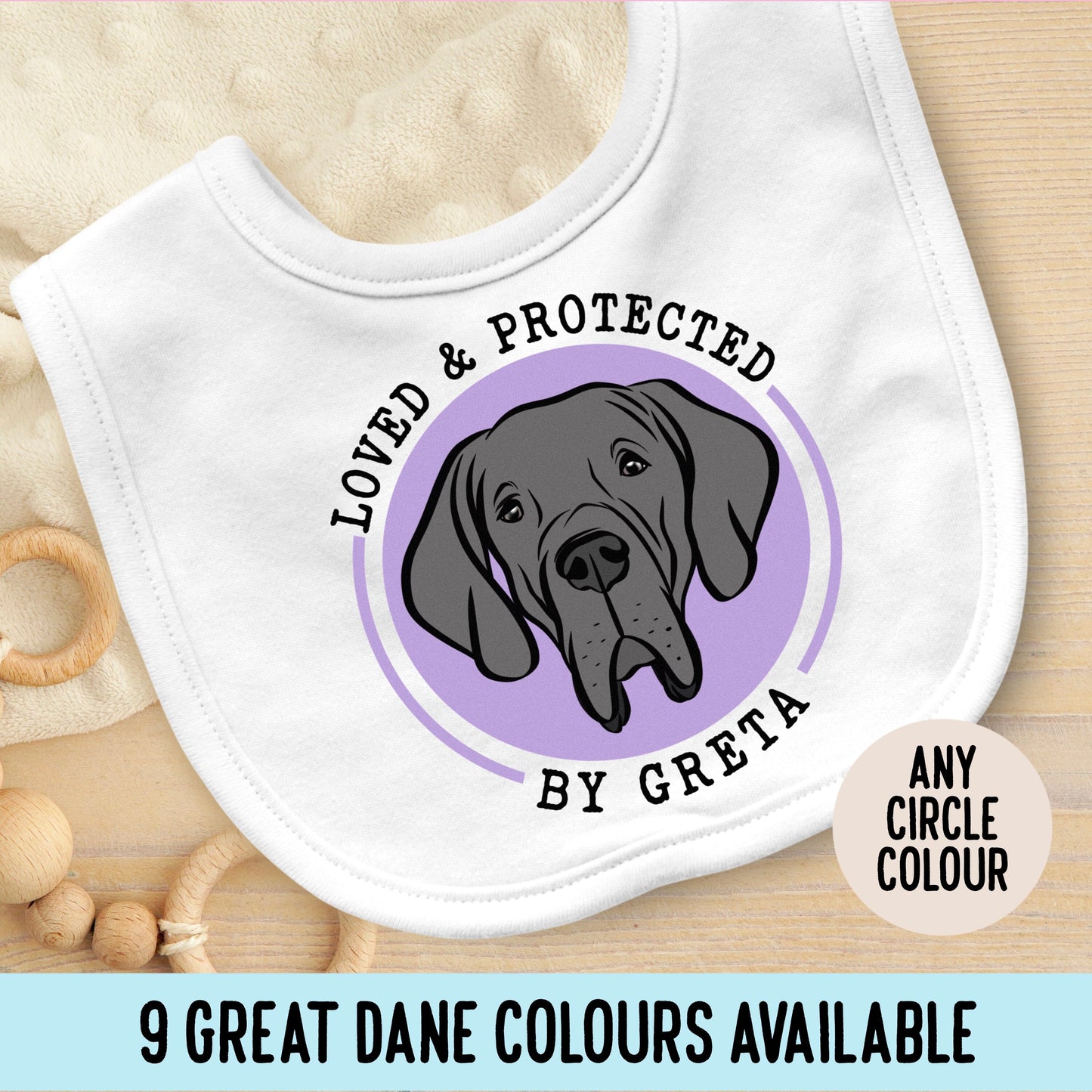 Custom Great Dane Baby Bib