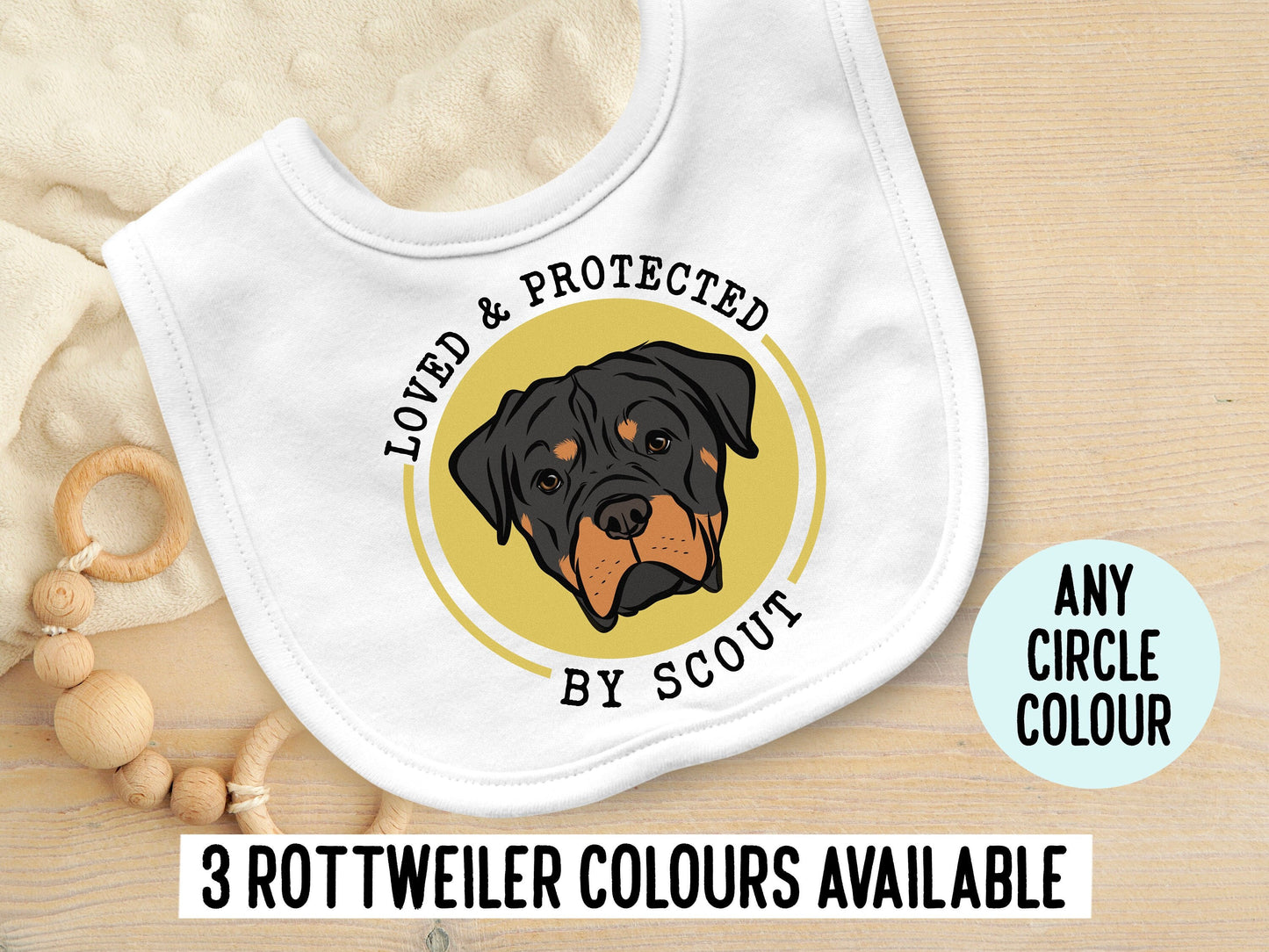 Rottweiler Dog Baby Bib