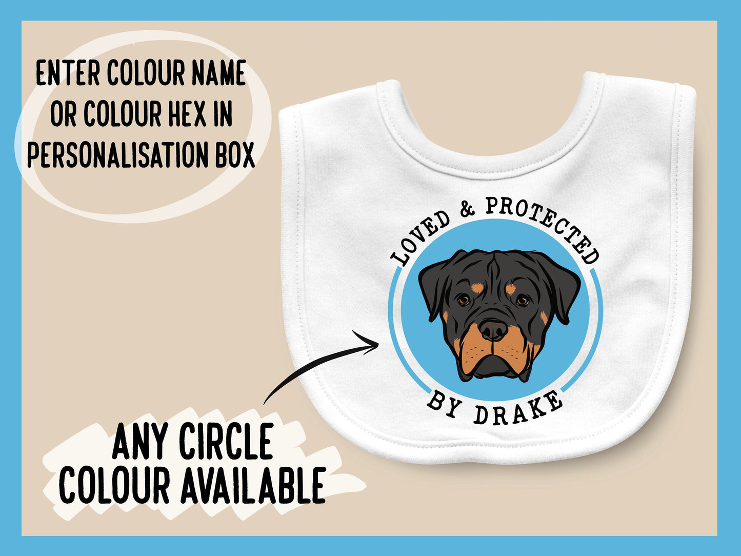 Rottweiler Dog Baby Bib