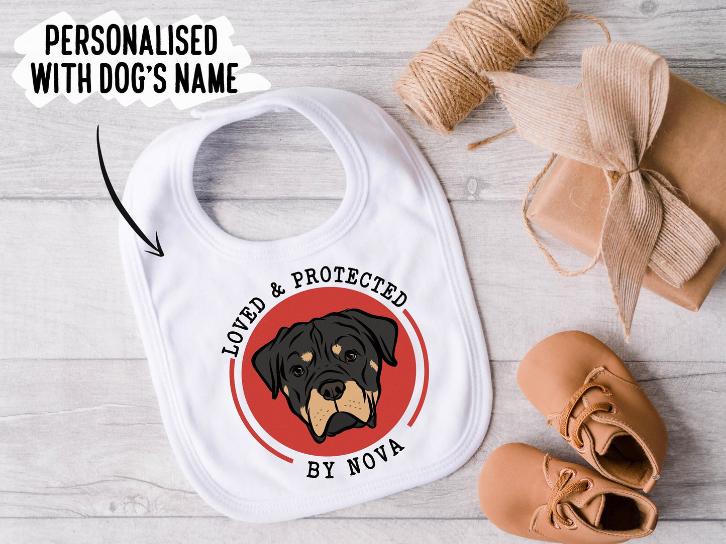 Rottweiler Dog Baby Bib