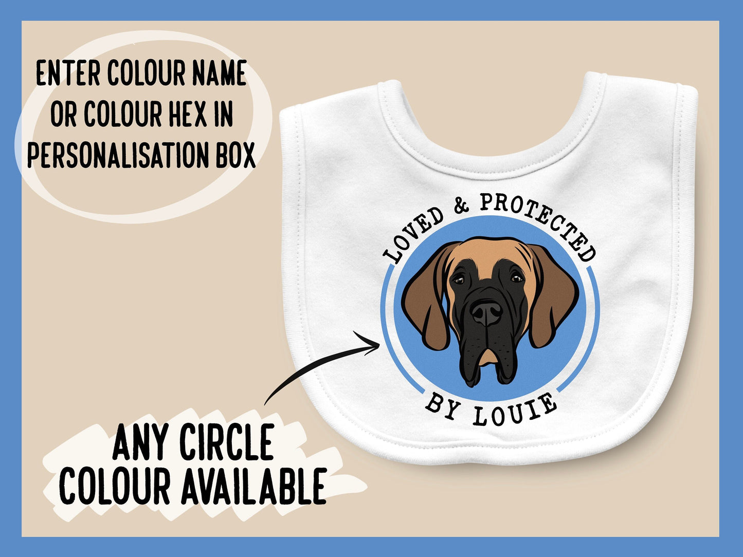 Custom Great Dane Baby Bib