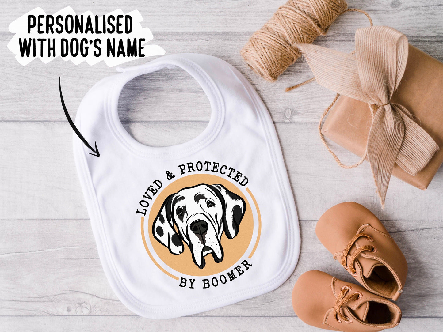 Custom Great Dane Baby Bib