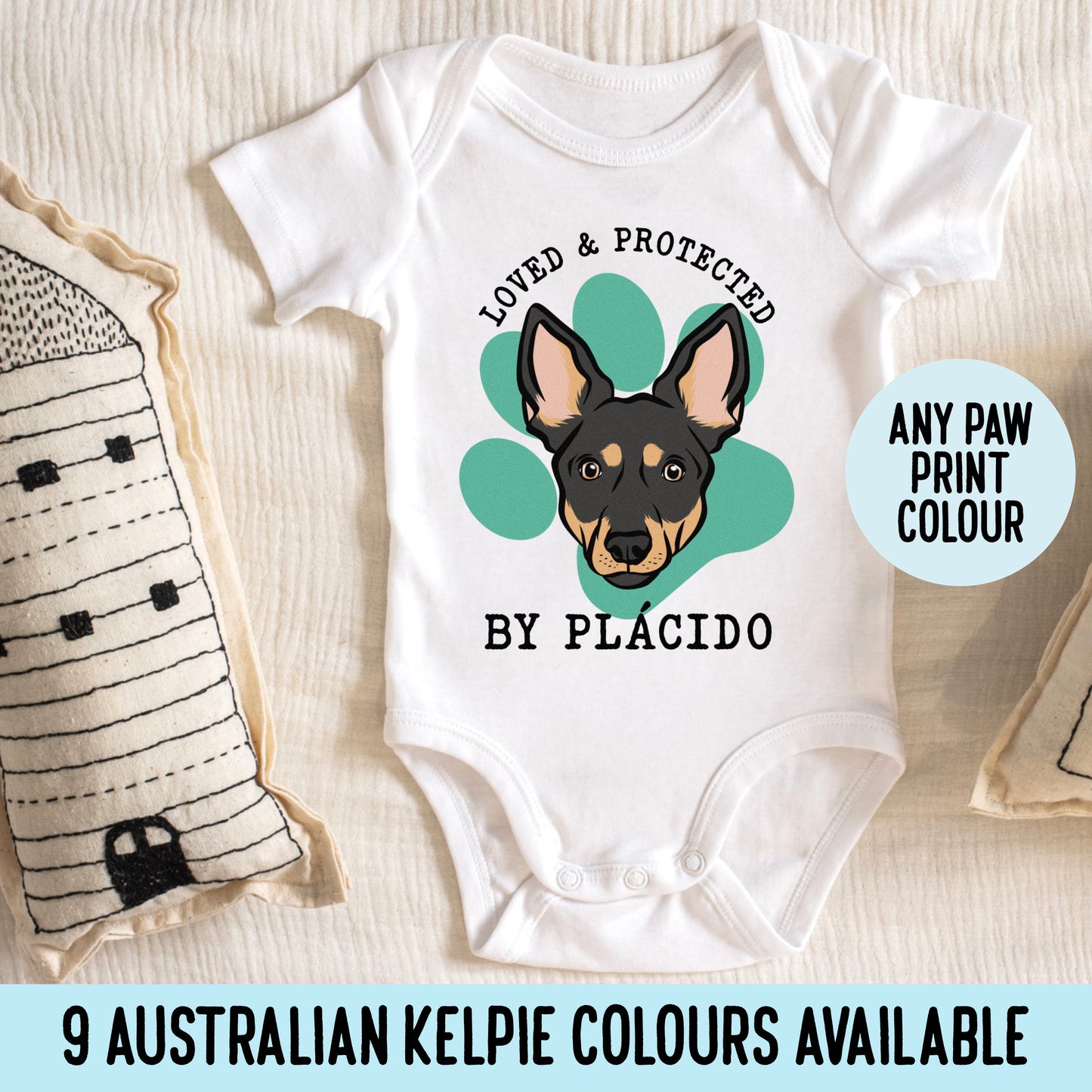 Australian Kelpie Baby Sleepsuit