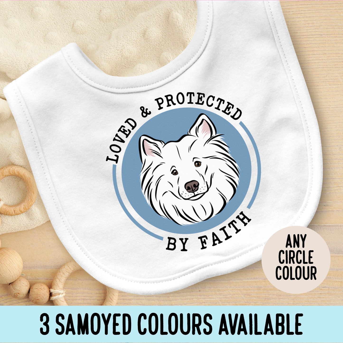 Samoyed Face Baby Bib