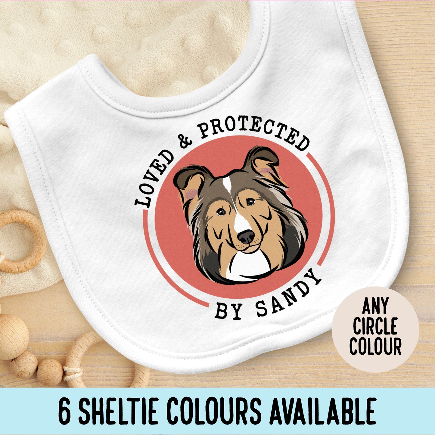 Sheltie Face Baby Bib