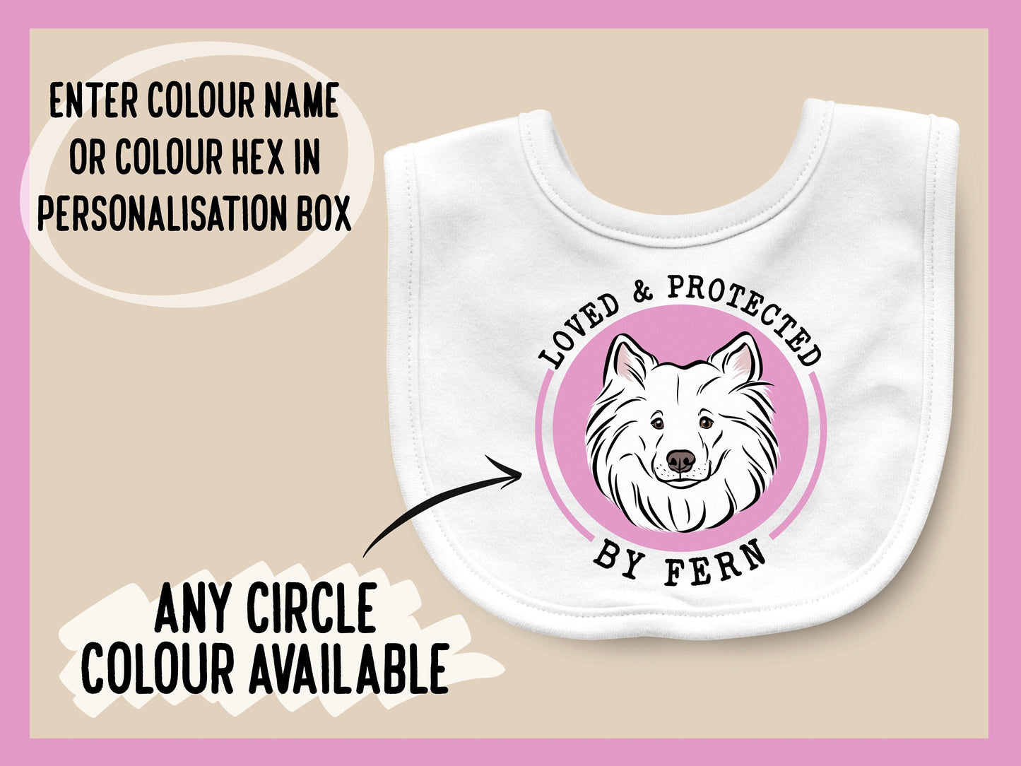 Samoyed Face Baby Bib