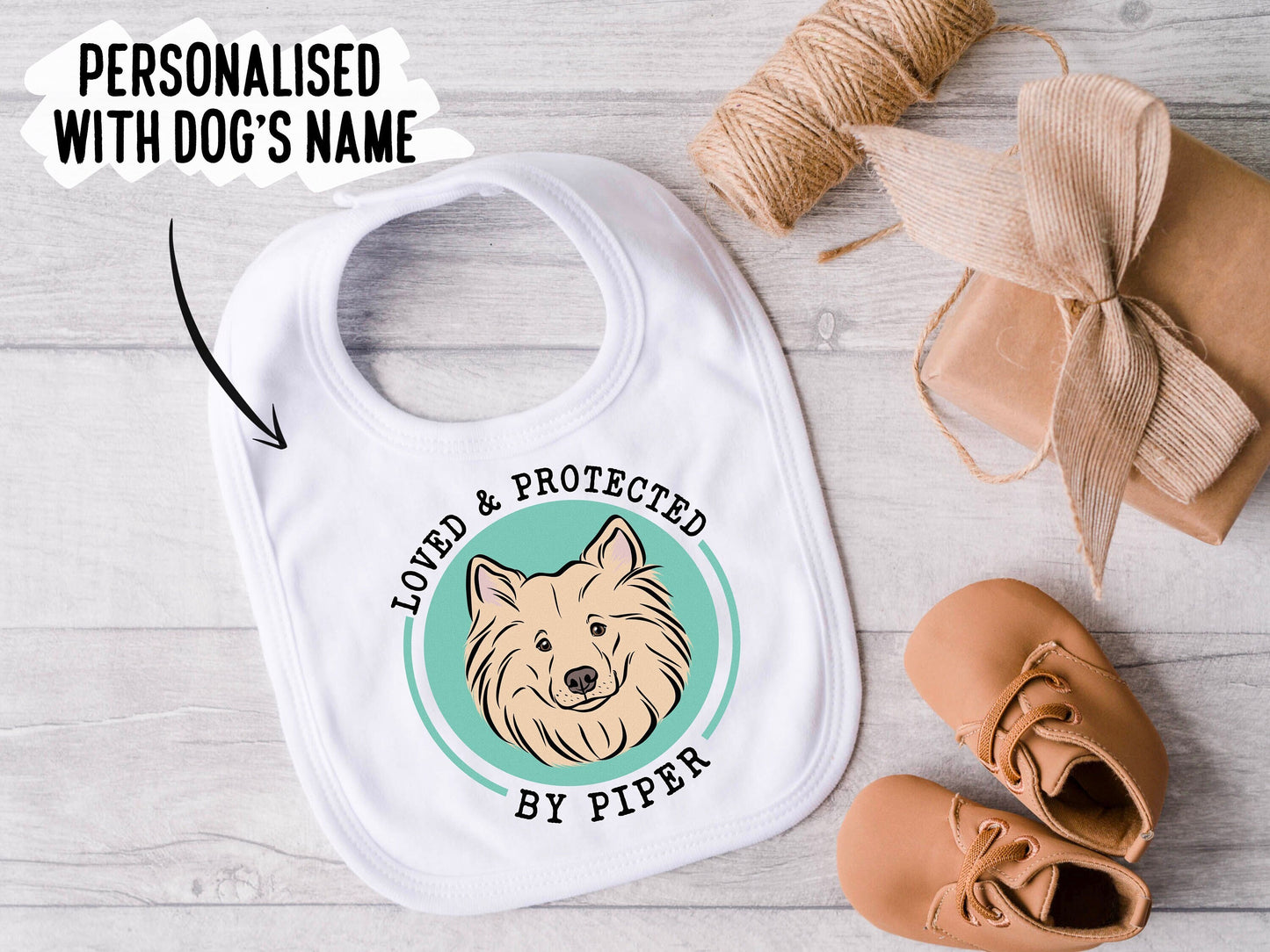 Samoyed Face Baby Bib