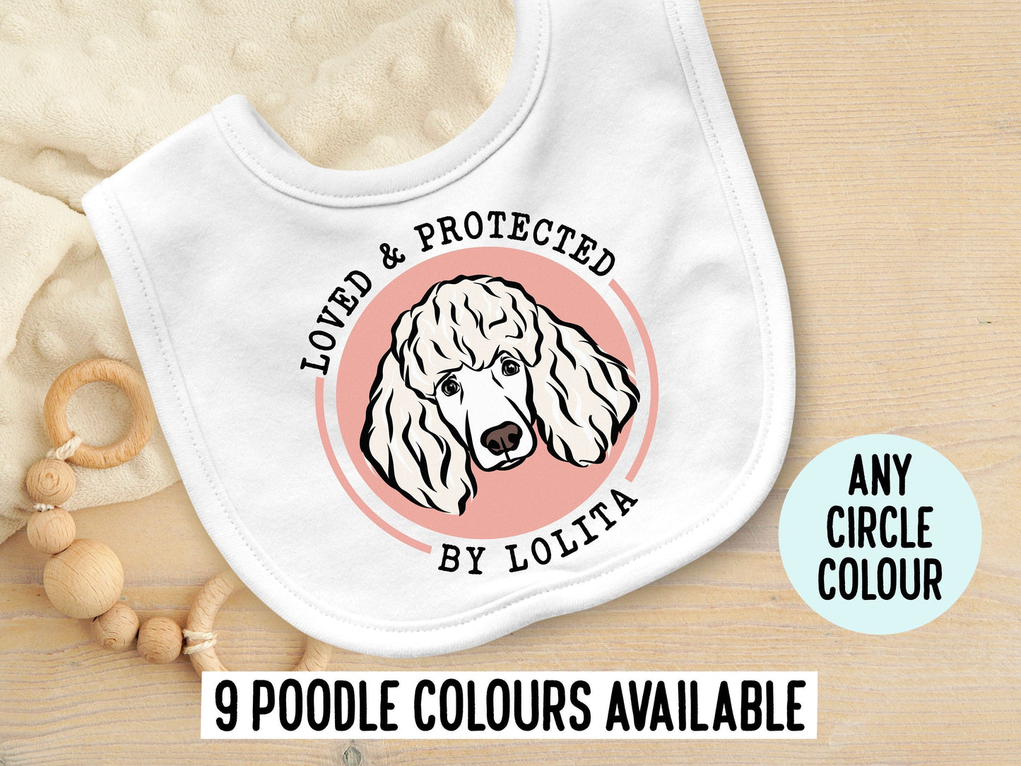 Poodle Portrait Baby Bib