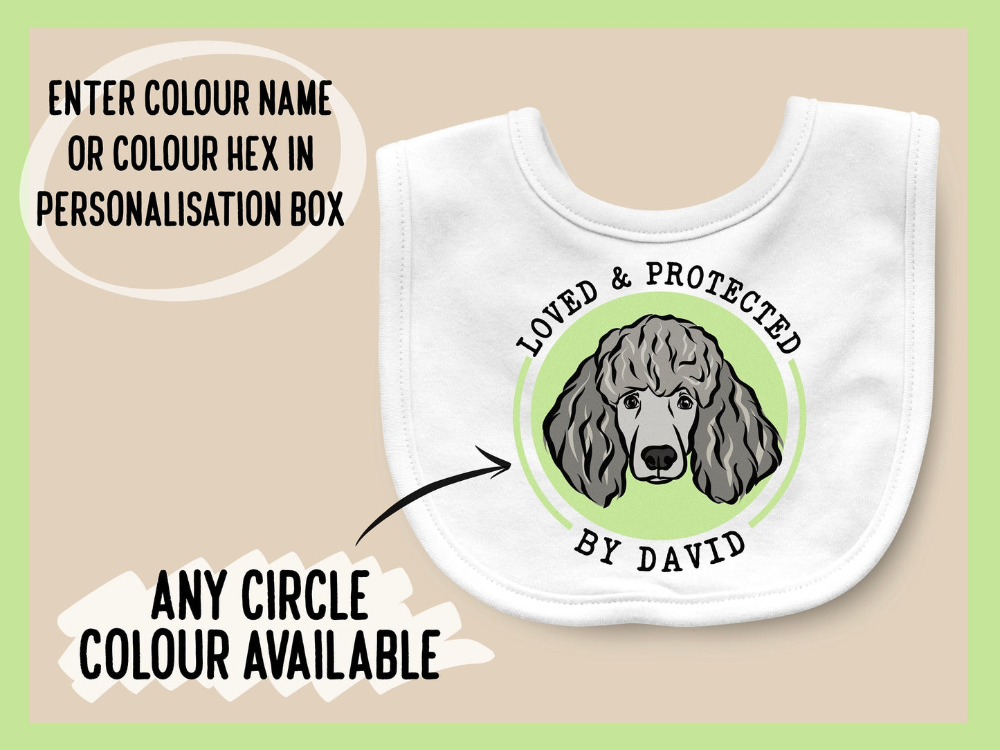 Poodle Portrait Baby Bib