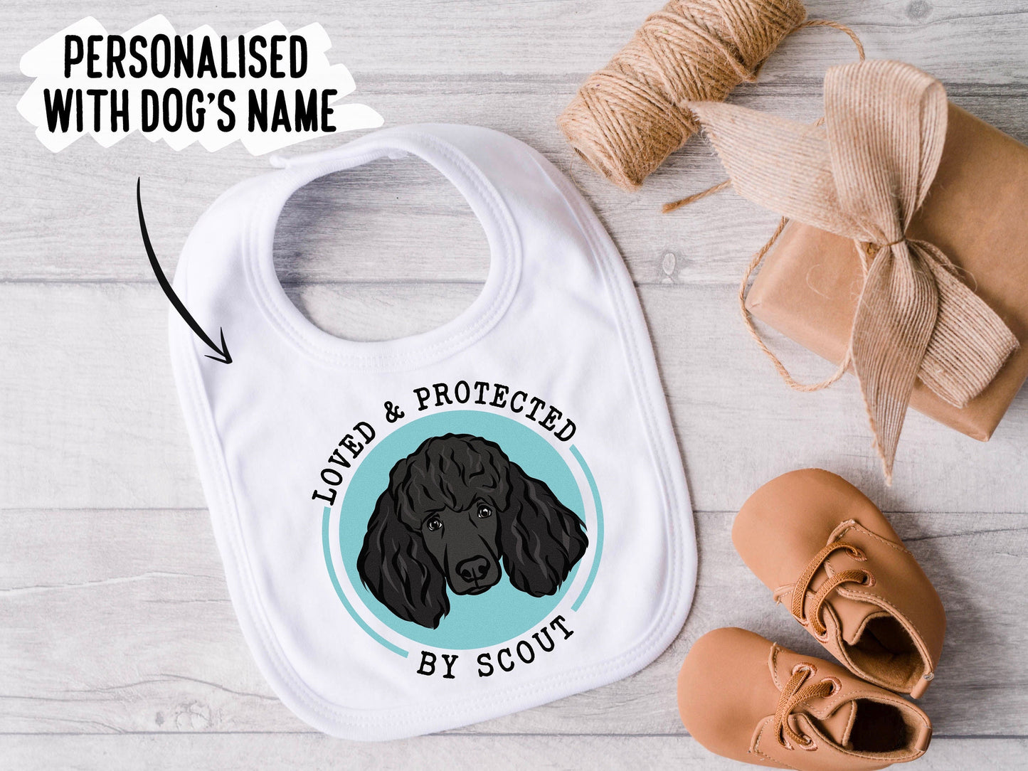 Poodle Portrait Baby Bib