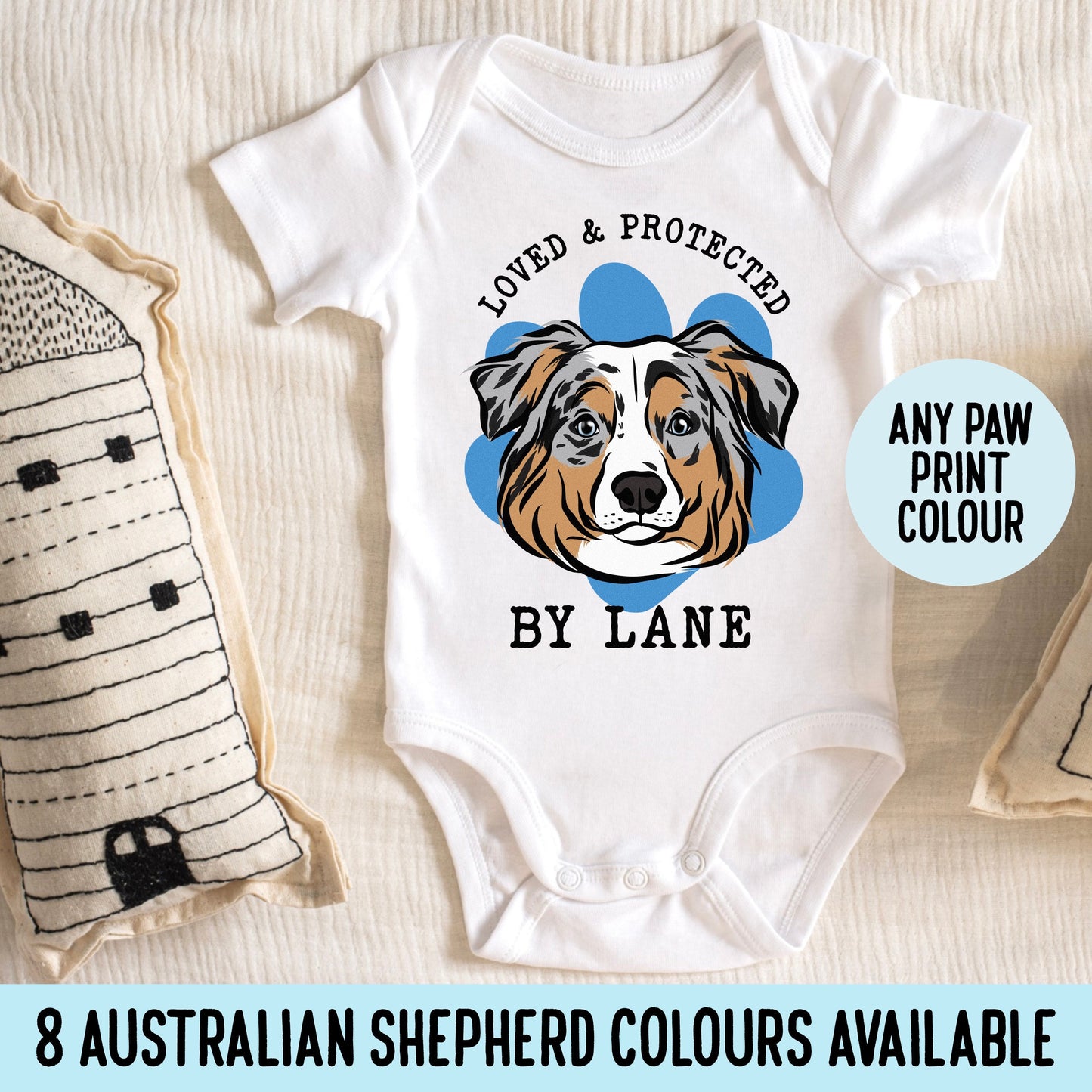 Australian Shepherd Baby Sleepsuit