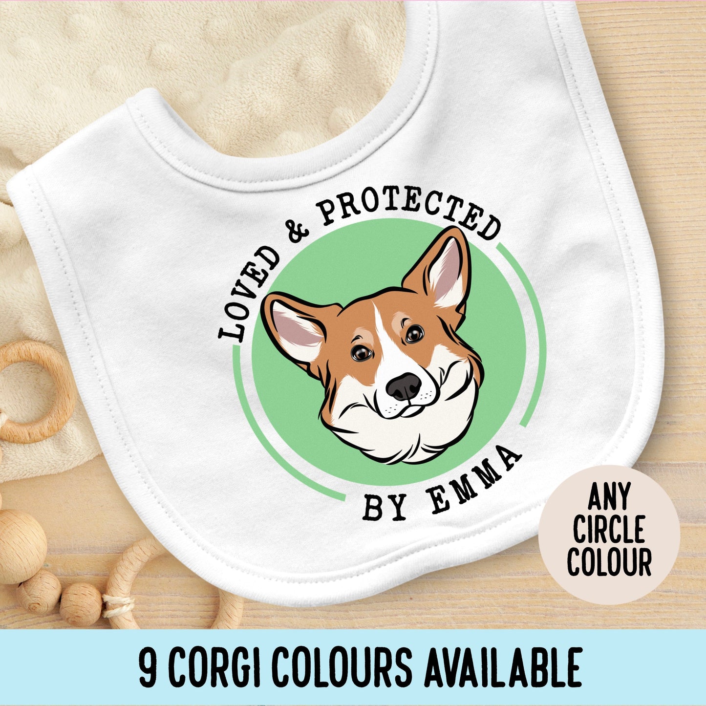 Welsh Corgi Baby Bib