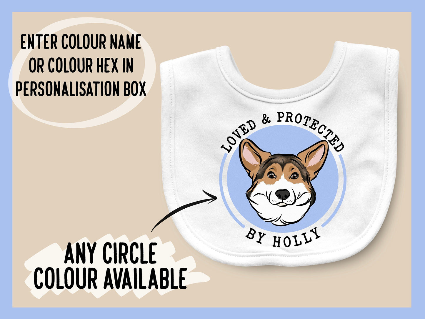 Welsh Corgi Baby Bib