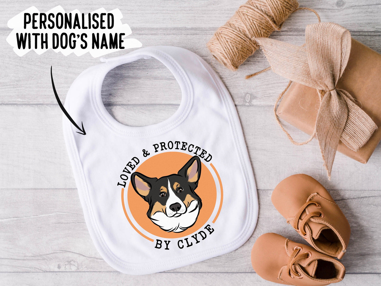 Welsh Corgi Baby Bib