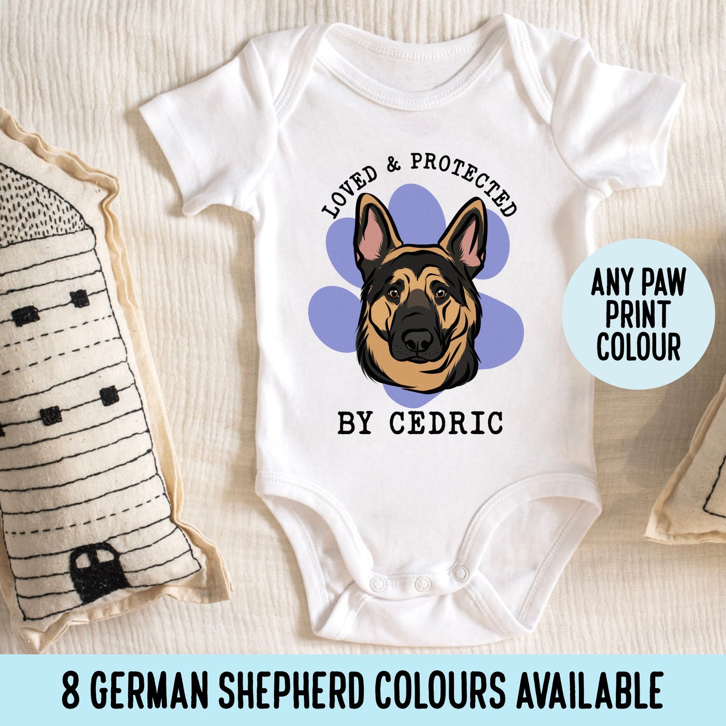 German Shepherd Baby Bodysuit