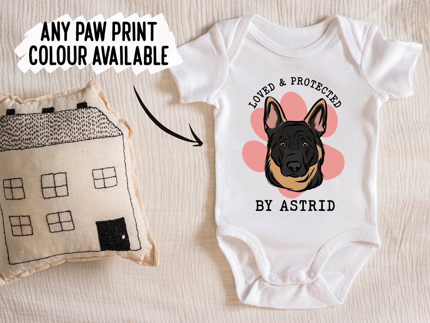 German Shepherd Baby Bodysuit