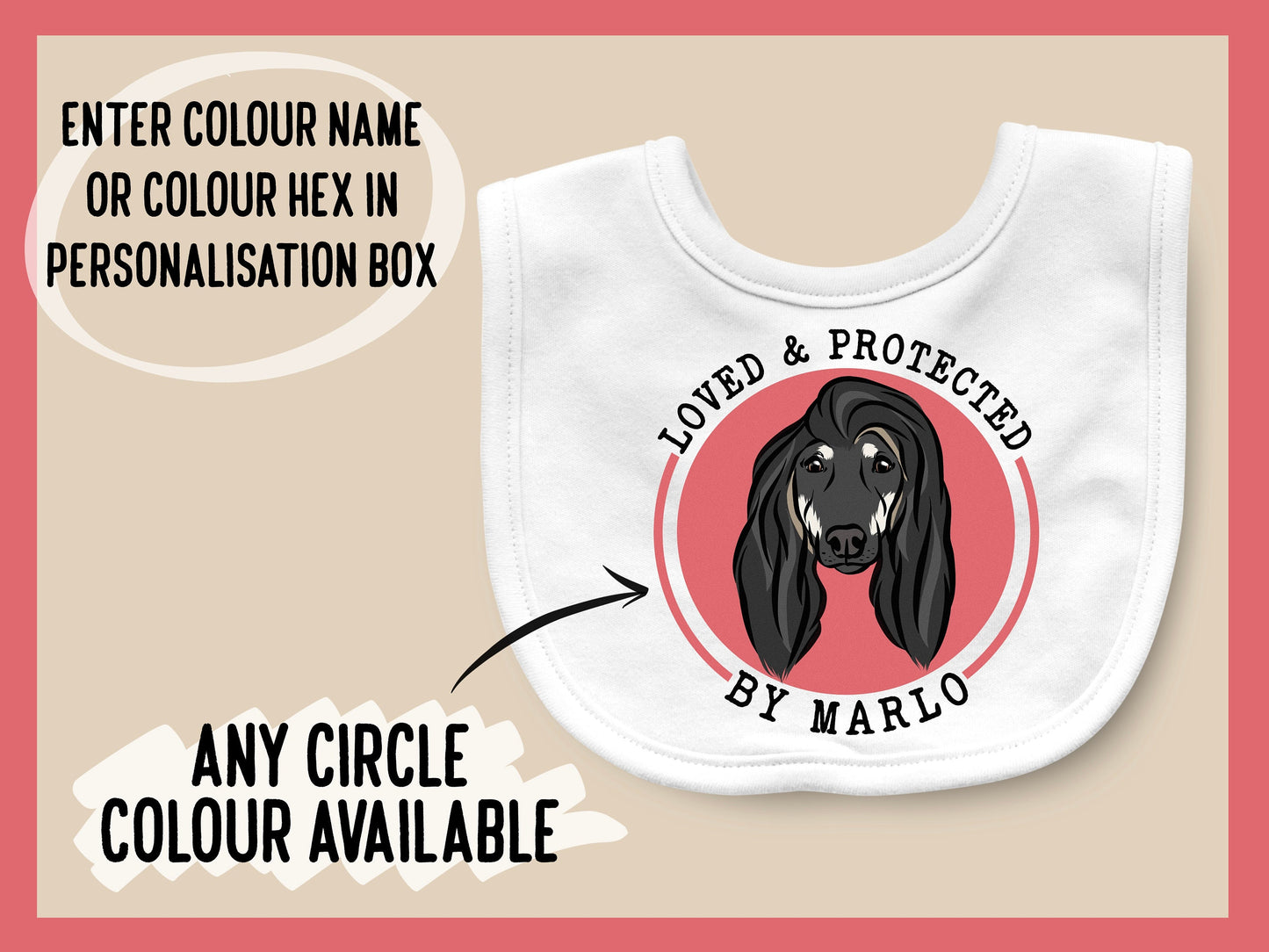 Afghan Hound Baby Bib