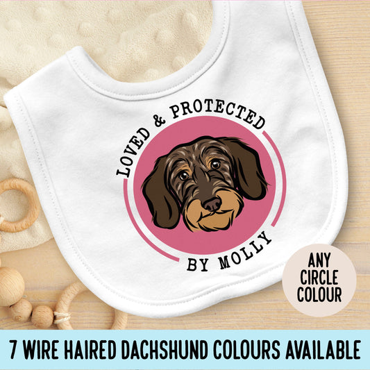 Wire Haired Dachshund Baby Bib