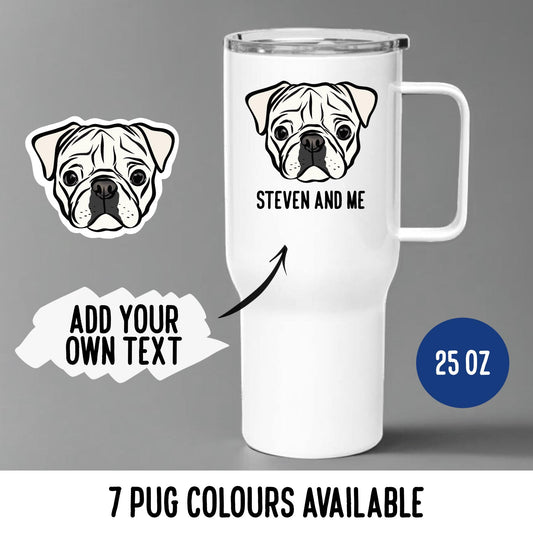 Personalised Pug Travel Mug