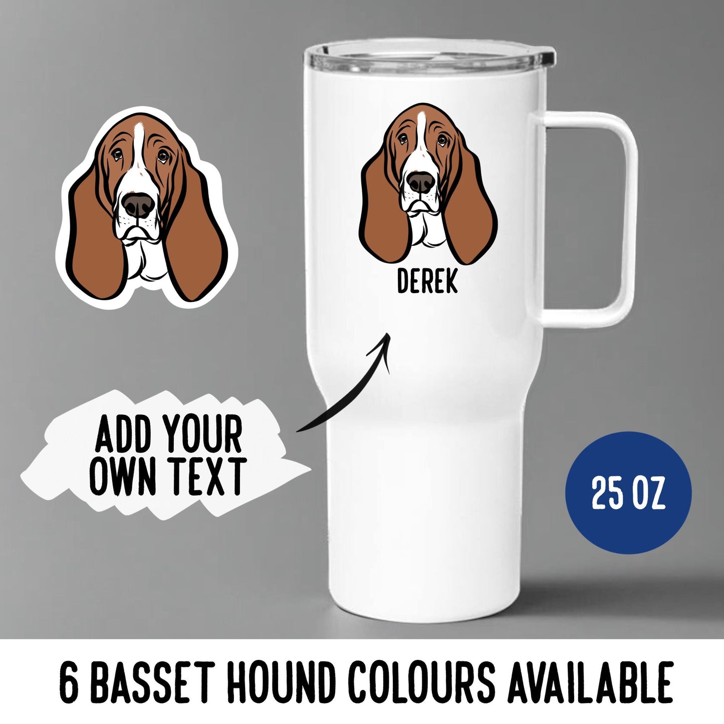 Basset Hound Travel Mug